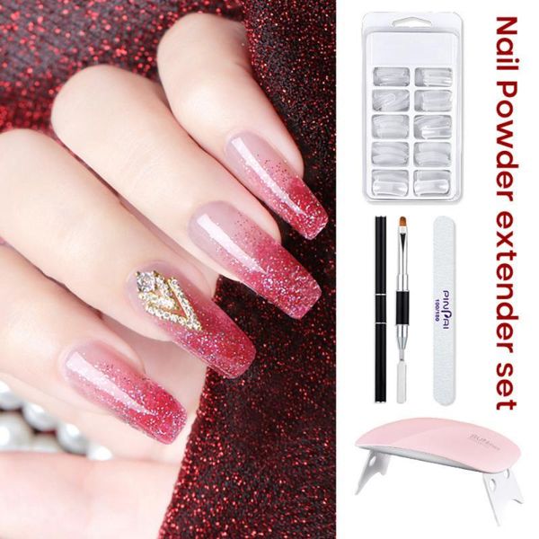 

nail art kits 5pcs/set extension gel kit 15ml quick building uv acrylic solution uv/led builder tool set tslm1