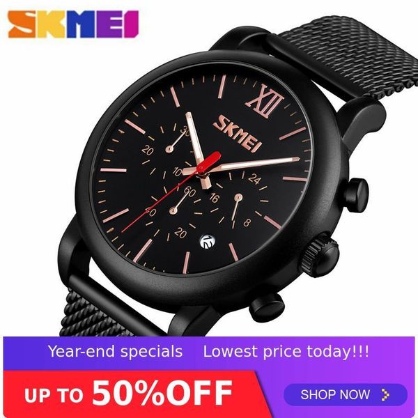 

wristwatches skmei fashion quartz men watch satch function 3bar waterproof luminous pointer strainless steel strap relogio masculino 920, Slivery;brown