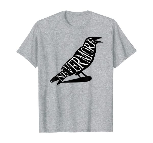 

nevermore raven crow t-shirt for edgar allan poe fans, White;black