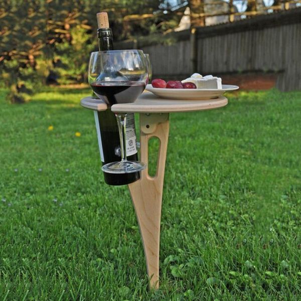 

wine holder wooden table outdoor beer and round portable ta decorative objects & figurines