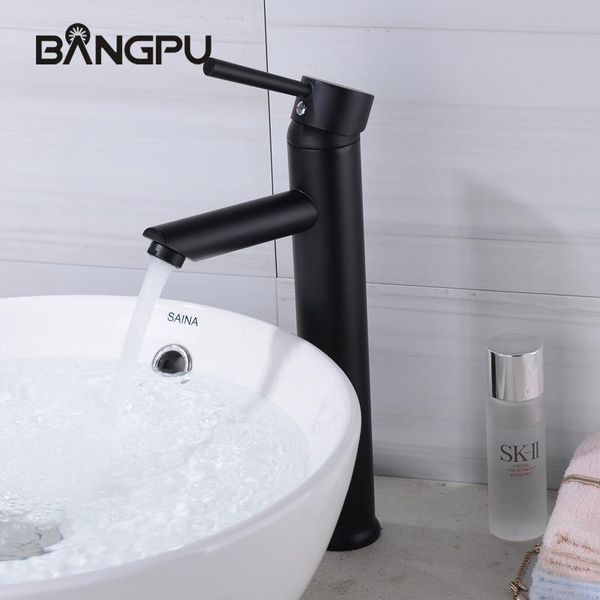 

bathroom sink faucets bangpu 1 hole basin faucet black tap single handle fauct high solid brass desk mounted