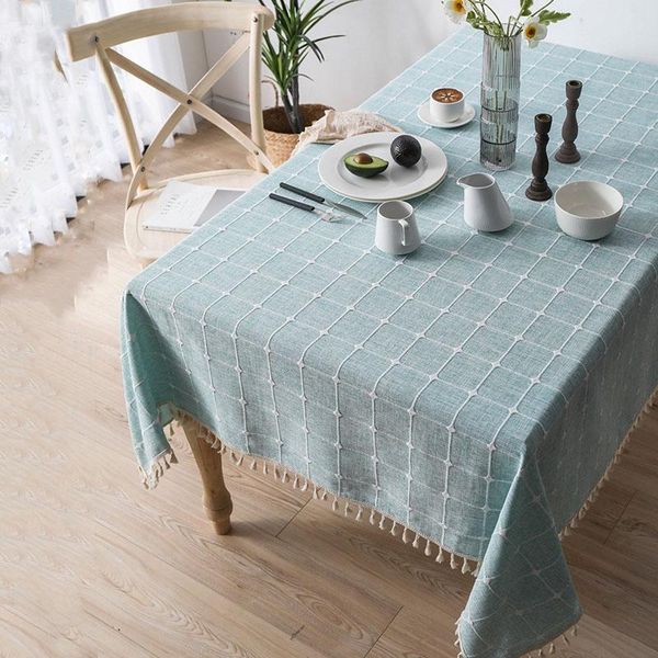 

table cloth cotton linen tablecloth nordic style rectangular tea simple fresh square student dining pad