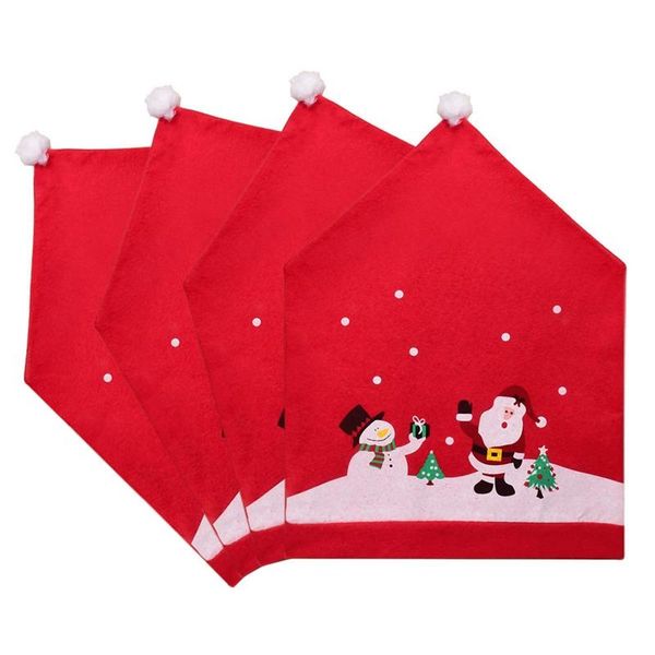 

chair covers xmas cap sets, santa hat covers, red dinner protector sets for christmas banquet holiday festival decor, s
