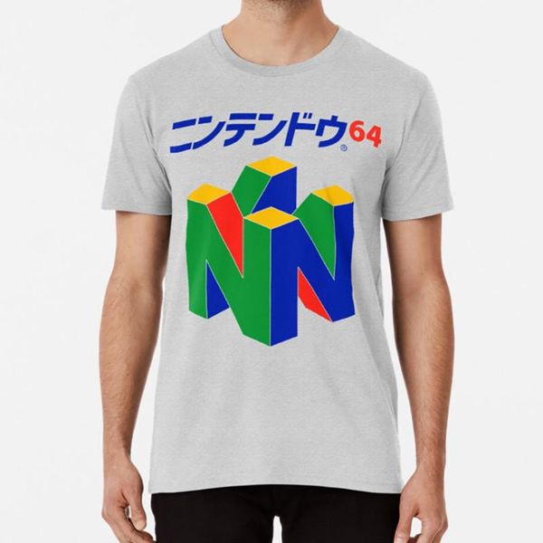

men's t-shirts japanese 64 t shirt n64 retro video game console 90s, White;black