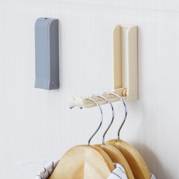 

hooks & rails 1pc folding door rear hook household invisible plastic hanger wall decoration