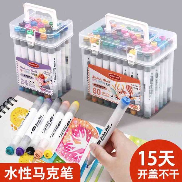 

painting student two end color pen set multi box with marker and water
