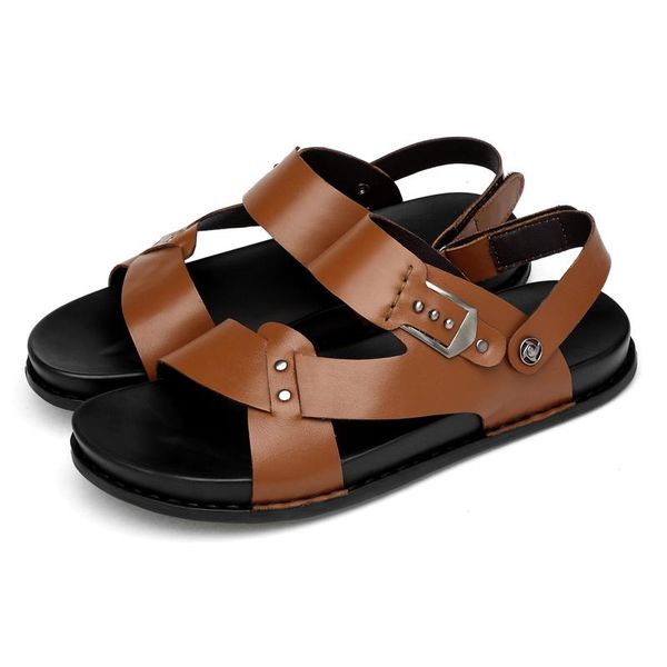 

sandals leisure male zapatos on de for black men sports breathable spring leather causal comfortable sapato loafers man