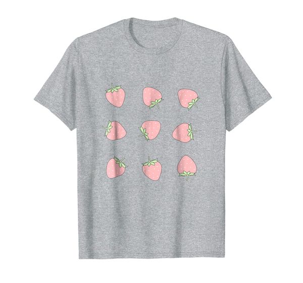 

cute summer strawberry pattern t-shirt, White;black