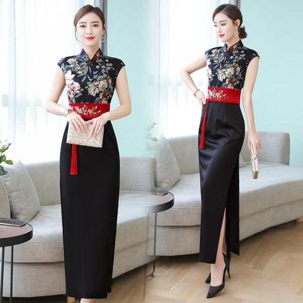 

old fashion chinese party evening women qipao dress ethnic clothing, Red