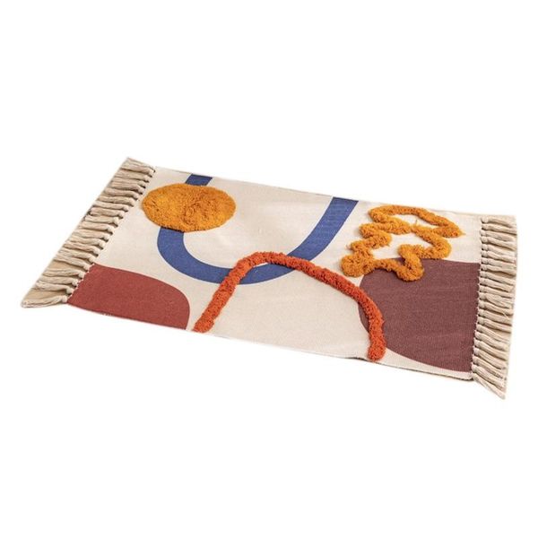 

carpets tufted national wind pad nordic simple cotton doormat bedroom bedside footrest living room tea table floor mat