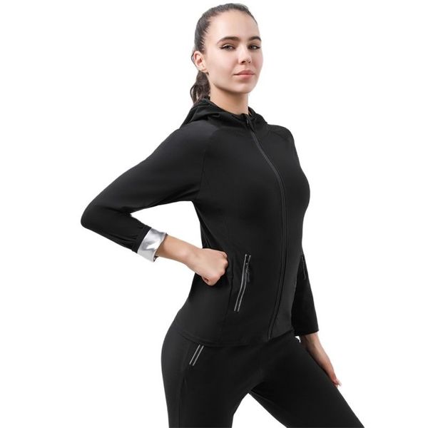 Sauna-Anzug für Damen, Fitnessstudio, Kleidung mit Kapuzenpullover, Pullover, Sportbekleidung, Fitness, Workout, Gewichtsverlust, Schwitzen, Sauna-Jogginganzug 220307