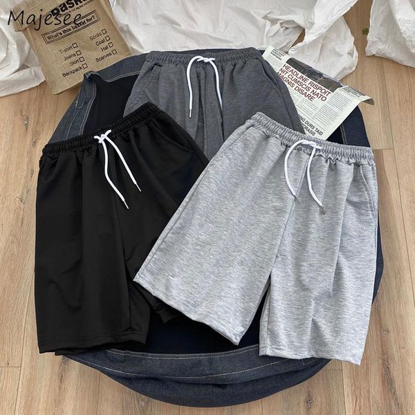 

men's shorts men casual simple male summer solid breathable basic track joggers cozy all-match korean trendy ulzzang chic home daily, White;black