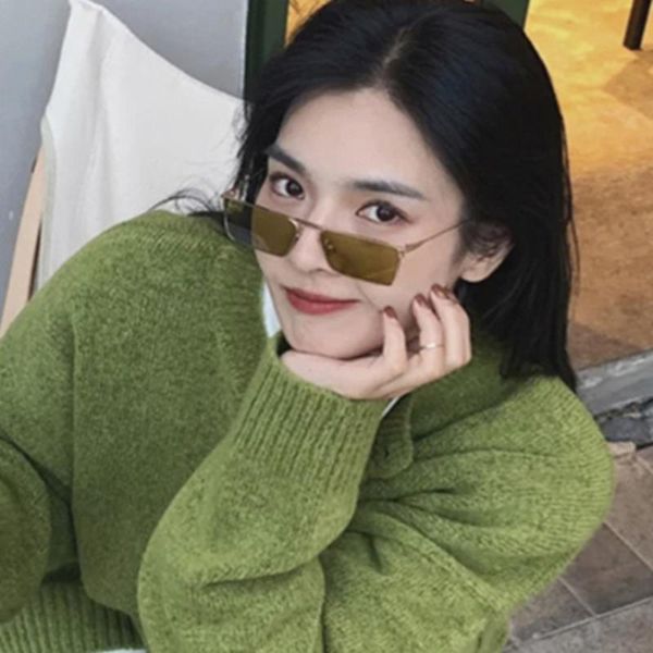 

sunglasses vintage narrow small women metal frame sun glasses rectangle driving eyeglasses fishing eyewear men 2021, White;black