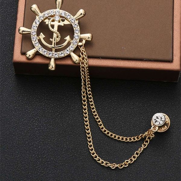 

luxury sailor ferry brooch for men and women, Gray