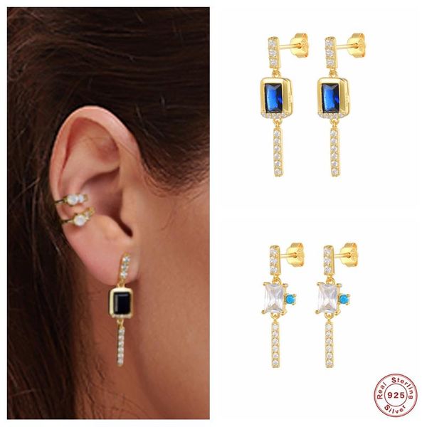 

dangle & chandelier aide 925 sterling silver blue white zircon cz tassel earrings for women luxury bohemian pendiente 2021 fine jewelry gift