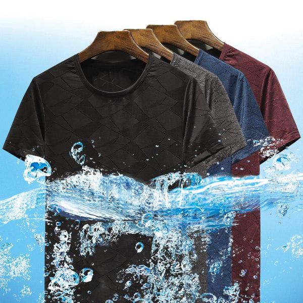 

men's t-shirts tshirts men t shirt 2021 summer style fashion solid t-shirt o-neck ice feeling tee plus size clothes k388, White;black