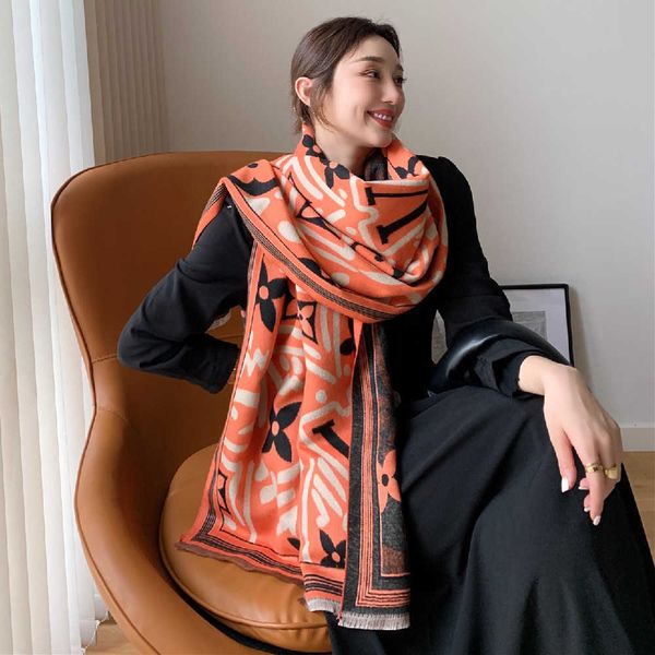 

graffiti flower outdoor dual-purpose thickened air-conditioned room versatile temperament printed brand scarf shawl, Blue;gray