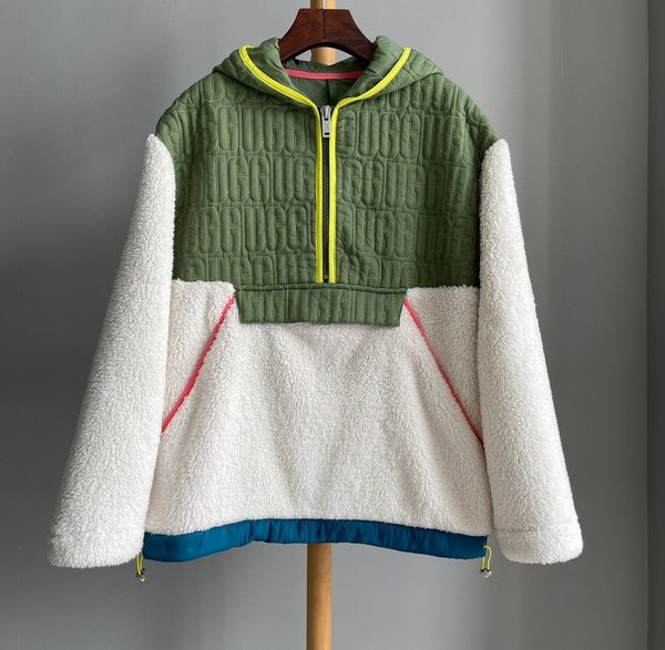 

new autumn and winter lamb wool hooded sweater, Black