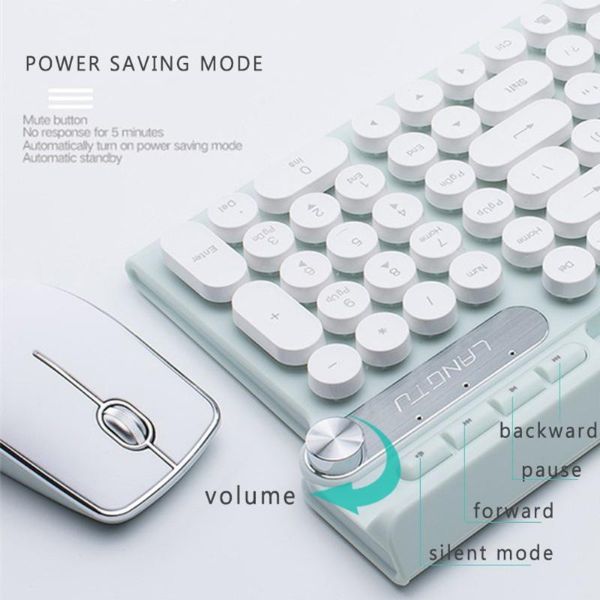 

2.4g wireless lapcomputer rechargeable keyboard and mouse combo kit set office thin retro for pc windows android mac keyboards