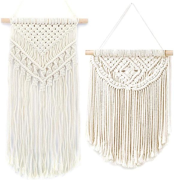 

tapestries macrame wall hanging boho decorative tapestry woven cotton decoration handmade for home apartment dorm living room