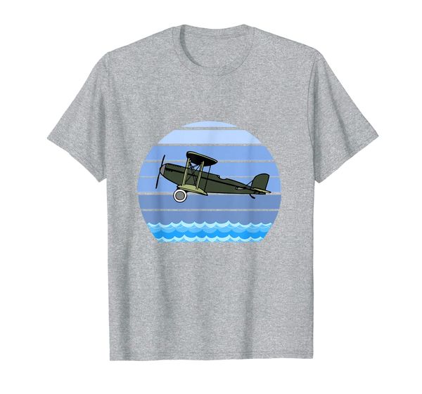 

aviator pilot gifts funny retro bi-plane airplane aviation t-shirt, White;black