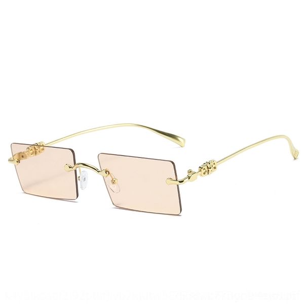

28i 2021fashion square metal outdoor suns frameless cycling glasses gradient versatile net red eyeglass 2021fashion square metal frameless, White;black
