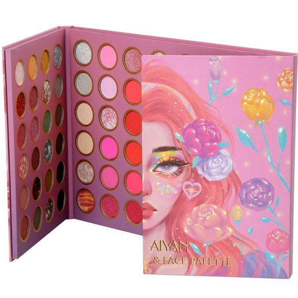 

luxury handaiyan 84 colors glitter makeup eye shadow palette blush highlight 6sets/lot dhl