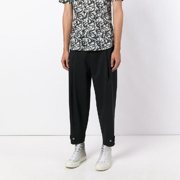 

men fashion male hair stylist gd street casual simple pants harem plus size singer costumes clothing 27-46 men's, Black