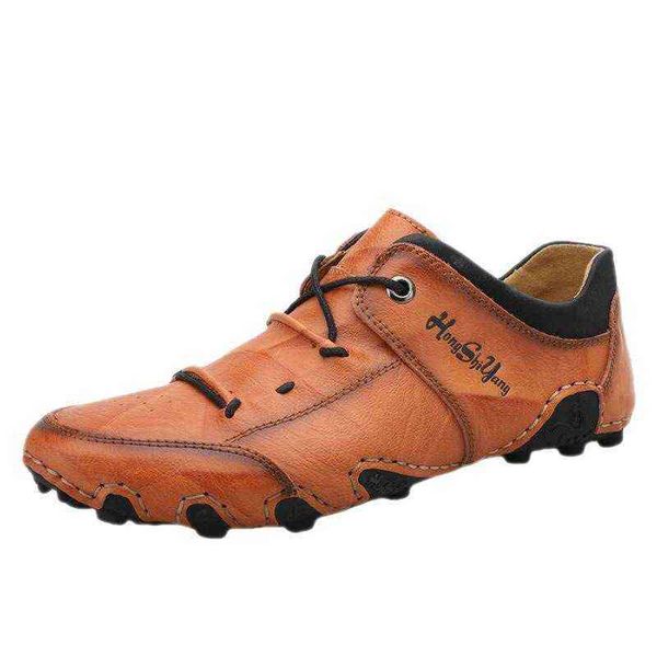 

men's sho 2021 versatile sports leather soft bottom pea men's casual youth fashion breathable