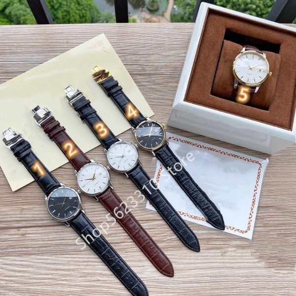 

wristwatches fashion line calendar watches multi-function automatic mechanical satch business date clock male leather strap wrist watch, Slivery;brown