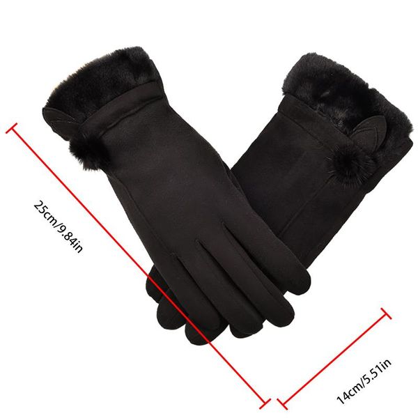 

five fingers gloves women' suede warm guantes moto invierno winter with t-ouch screen index finger, Blue;gray