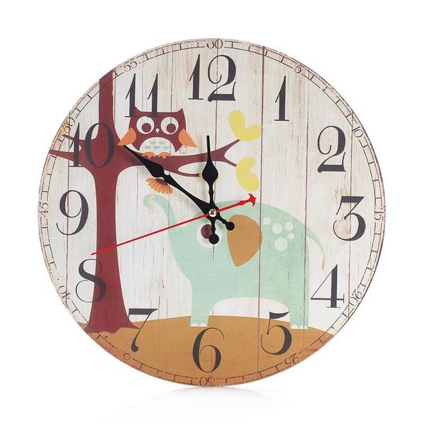 

wall clocks modern large clock 3 vintage style non-ticking silent antique wood for home kitchen office sticker decal mo