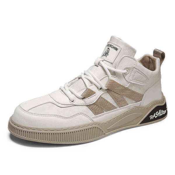 

autumn men's sho winter trend 2021 casual leather board korean small white versatile fashion