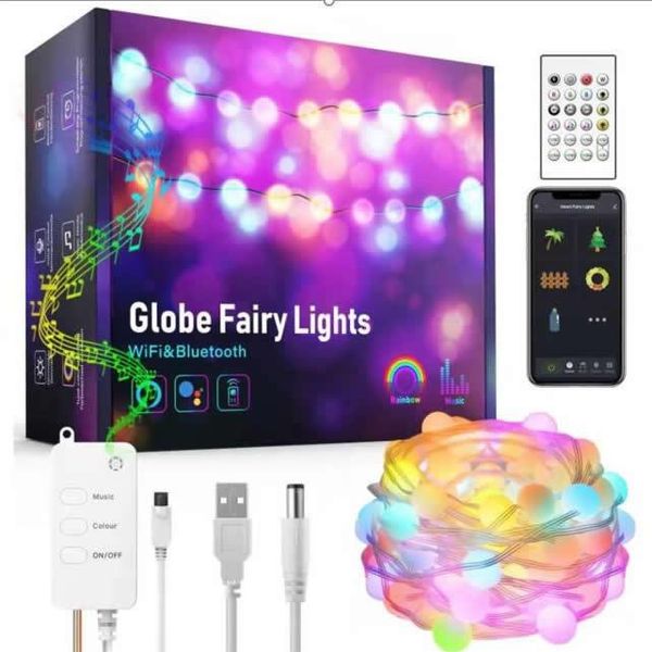 

strings wifi led light string rgb color app smart control synchronization to music timer usb plug decoration support alexa google home