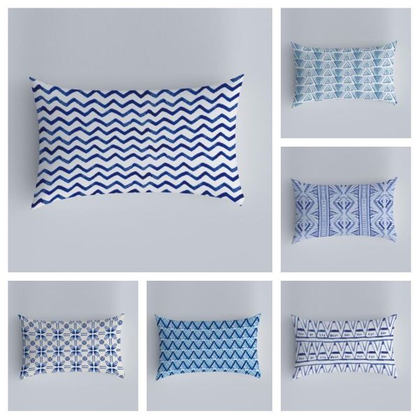 

cushion/decorative pillow autumn decoration navy blue sofa pillowcase line geometric and white series bedroom cushion cover home lumbar