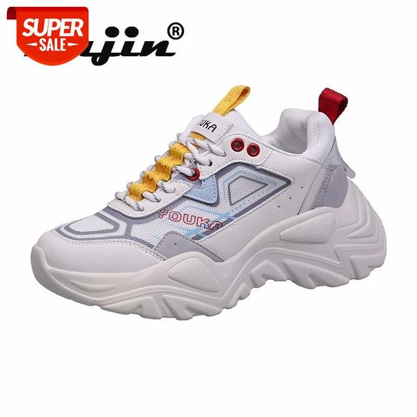 

fujin breathable women white shoes comfortable autumn light sneakers weight 2021 fashion platform spring lace up shoes chunky #4x4f