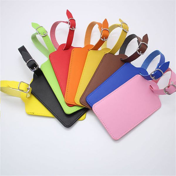 

20pcs 8colors pu leather suitcase tag label bag pendant handbag portable travel accessories, Black