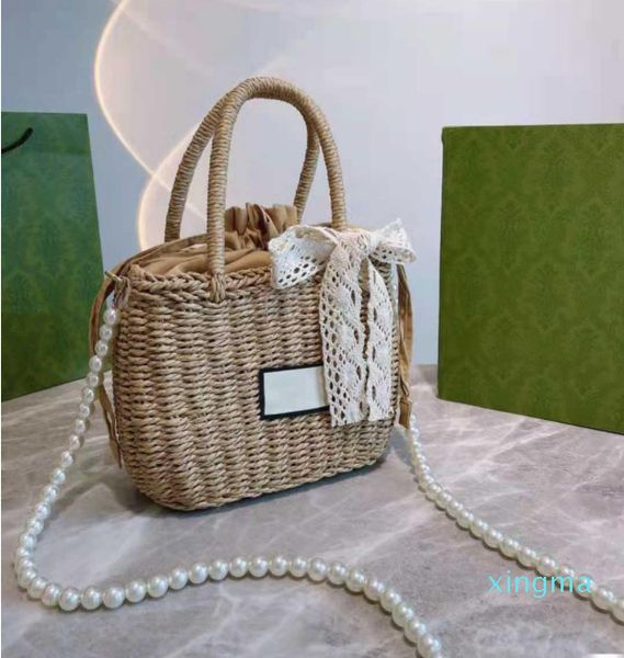 

women luxurys designers bags 2021 womens crossbody bag boutique straw pearl handbags lady tote coin purse chain shoulder high quality