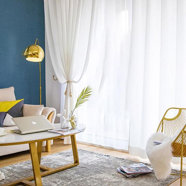 

tulle curtains for living room para salon cortinas rideau nordic modern minimalist balcony gauze pervious to light shade curtain & drapes