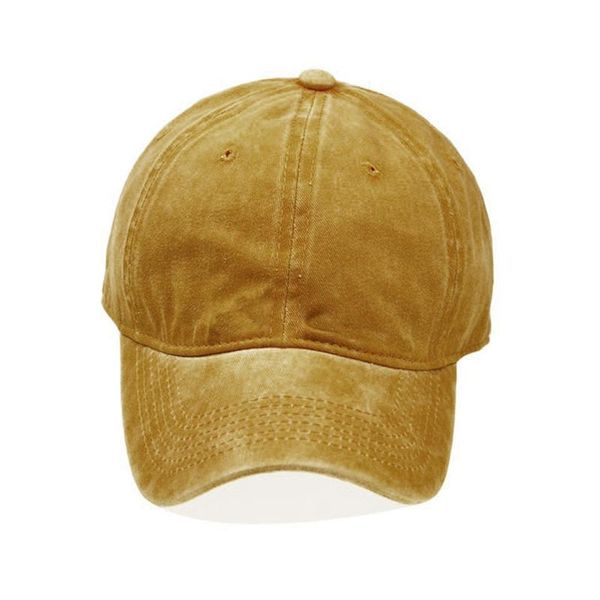 

caps & hats washed cotton pure color board kids baseball cap children hip hop boys girls 40jc, Yellow