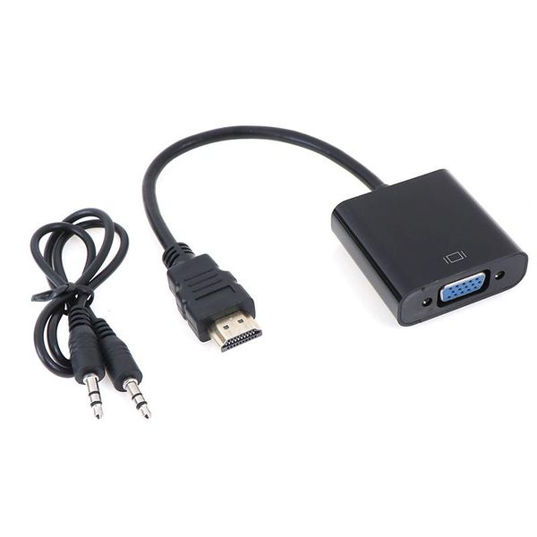 

audio cables & connectors to vga adapter male famale converter 1080p for pc laptop