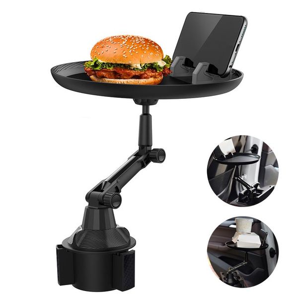 

interior decorations universal car tray desk abs food table strong bearing capacity portable dinner plate slot for water cup