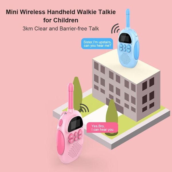 

walkie talkie 2pcs for kids wireless handheld walkie-talkies 22 channels 2 way intercom radio toys with children gift