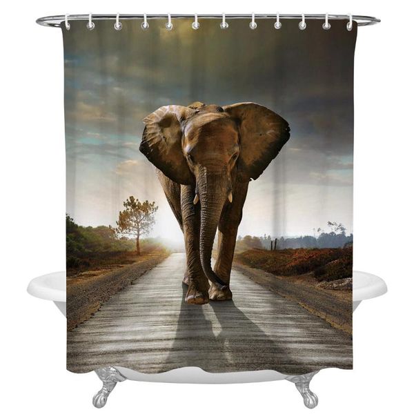 

shower curtains africa elephant curtain decorative waterproof polyester fabric bathroom with hooks home bath decor