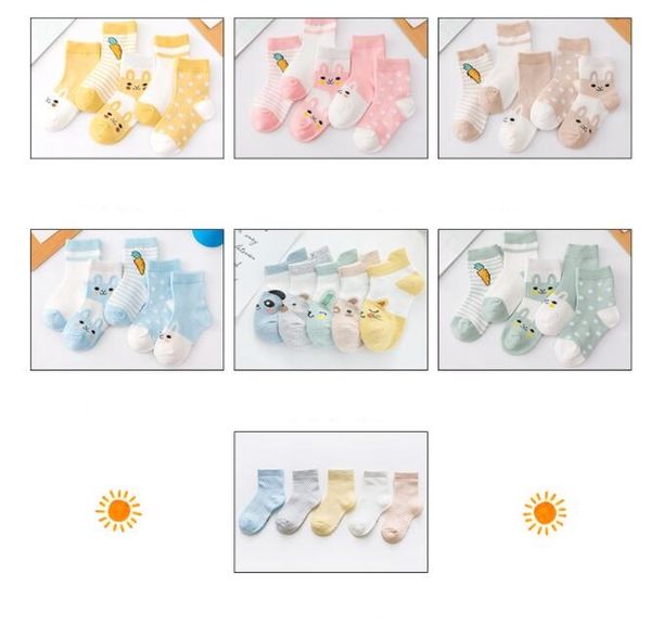 

children's socks shoes friends 5pairs/lot thin combed cotton medium tube ankle short boys girls baby spring summer pink blue khaki gree, Black