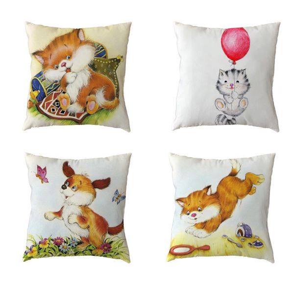 

cushion/decorative pillow lovely animal polyester peach skin 45x45cm cat dog butterfly red balloon home bedroom sofa living room gifts decor