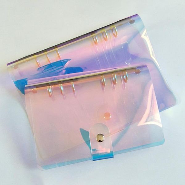

holes pvc loose leaf binder notebook notepad sketchbook business journal agenda stationery school supplies notepads, Purple;pink