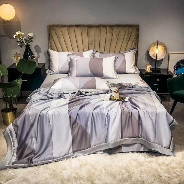 

comforters & sets tencel breathable soft cooling summer comforter for night sweats 100%natural quilt bed cover sheet pillowcases 3/4/6pcs