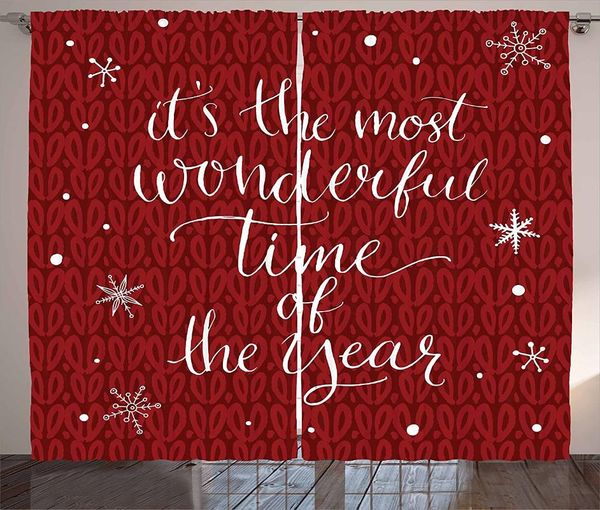 

curtain & drapes quote curtains christmas concept its the most wonderful time of year phrase and snowflakes living room bedroom window