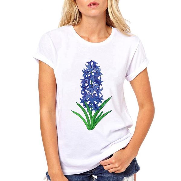 

women's t-shirt hyacinths flower t shirt women casual white tshort sleeve creativity unimaginable